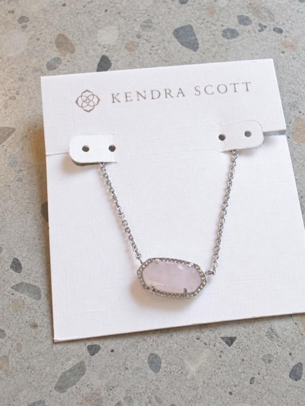Kendra Scott Elisa Silver Rose Quartz Pendant Necklace